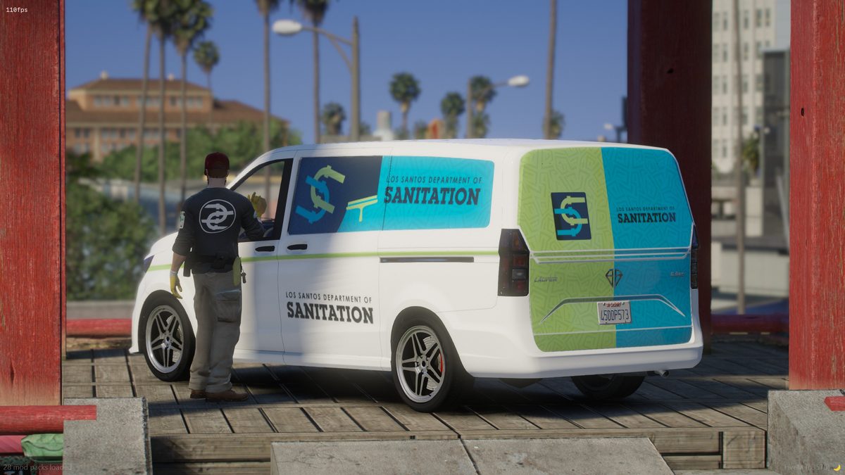 Custom Los Santos Department of Sanitation livery on Homebase Roleplay